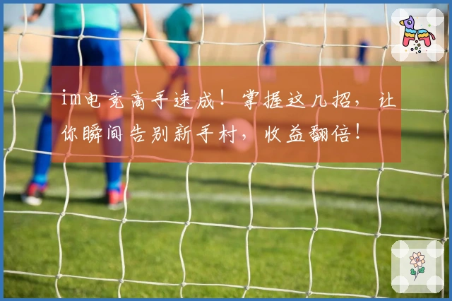 im电竞高手速成！掌握这几招，让你瞬间告别新手村，收益翻倍！